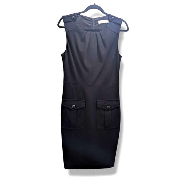Trina Turk Dresses & Skirts - Trina Turk Black Brigadier Dress Ponte Sheath Sleeveless Round Neckline- M